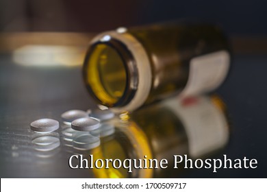 Close Up View Of Chloroquine Pills Against Coronavirus