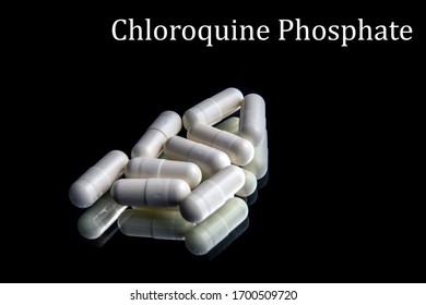 Close Up View Of Chloroquine Pills Against Coronavirus