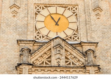 It's the close up view of clock on main building of National Technical University of Ukraine. Its photo of Igor Sikorsky Kyiv Polytechnic Institute. 