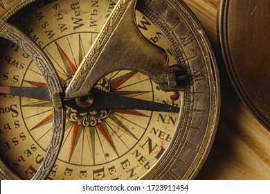 Close up view of the compass