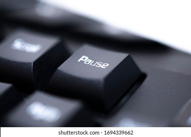 Close Up View Of Computer Keyboard Pause Key