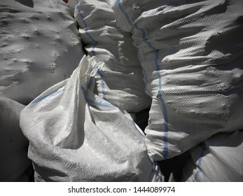 Close Up View Construction Waste Rubble Bags 