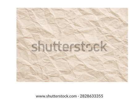 Close up view of crumpled light beige textured paper surface with evoking sense natural imperfection tactile warmth intricate creases organic showcases detailed close