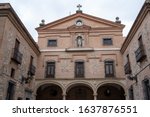 Close up view of Descalzas Reales (the Monastery of Barefoot princesses) is a 16th-century monastery church in Madrid, Spain