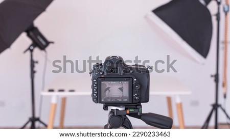 Close Up view of DSLR In Studio