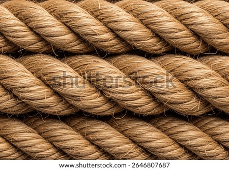 Close up view of durable interwoven strands forming a sturdy coil. This robust material conveys strength, safety, and enduring connection, symbolizing resilience.