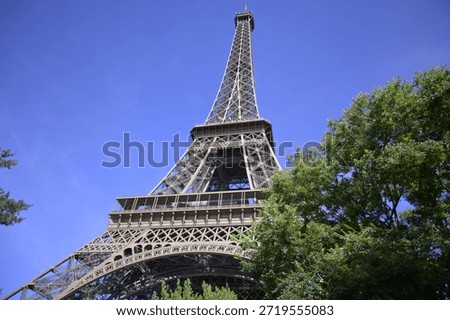 Close view of Eiffel Tower, Paris, France