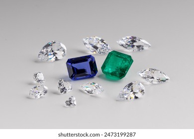 Close up view of Emerald on the Workshop of Jeweller