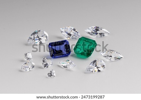 Close up view of Emerald on the Workshop of Jeweller