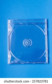 Close View Of An Empty Transparent Jewel CD Case.