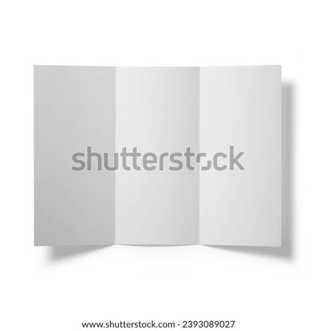 Close up view flyer three fold isolated on white.