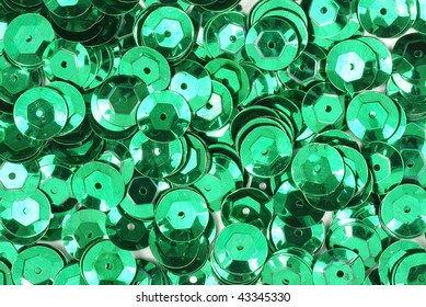 Close View Of Green Sequins