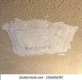 Close View Of Hole In The Drywall During The Process Of Repair