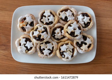 A Close Up View Of Homemade Danish Style Mince Pies Ready For Christmas Day Lunch 