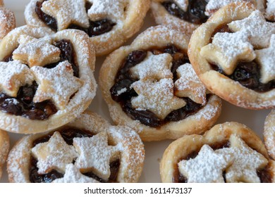 A Close Up View Of Homemade Danish Style Mince Pies Ready For Christmas Day Lunch 