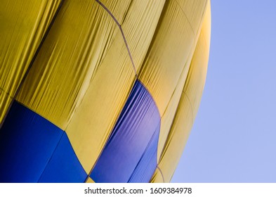 Close Up View Of An Hot Air Ballon With Blue Sky