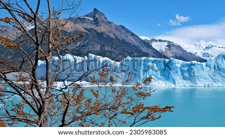 Close up view of huge ice Perito Moreno glacier in national patk in Patagonia in El Calafate Argentina; the only glacier that is growing;  Stock fotó © 