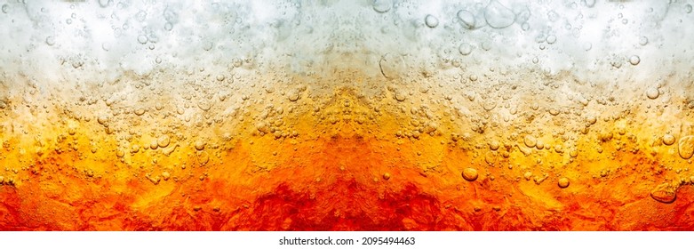 Close up view of the ice cubes in dark cola background. Texture of cooling sweet summer's drink with foam and macro bubbles on the glass wall. Fizzing or floating up to top of surface
 - Shutterstock ID 2095494463