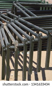 Close Up View Of Iron Bed Frame In The Shop