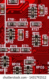Close view of the main computer circuit board.