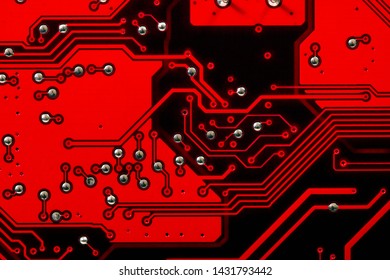 Close view of the main computer circuit board.