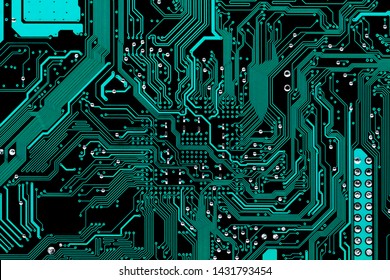 Close view of the main computer circuit board.