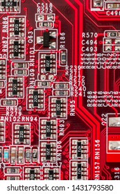 Close view of the main computer circuit board.
