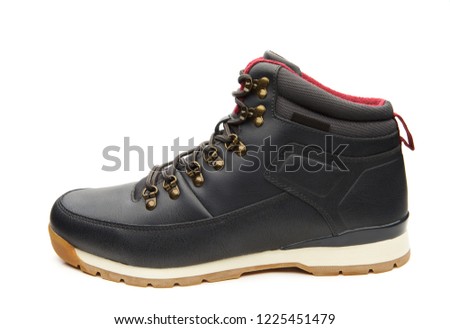 Close up view of a modern black man boot isolated Stock photo © 