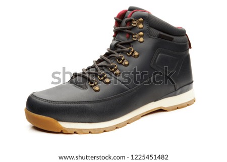 Close up view of a modern black man boot isolated Stock photo © 