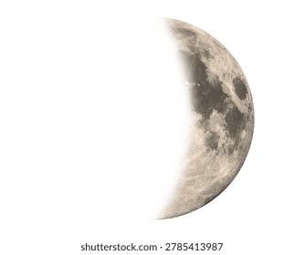 A close up view of the moon's textured surface, showcasing craters and dark maria
