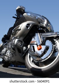 Close up view of motorcycle