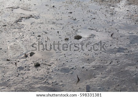 Close up view of mud texture for blur background