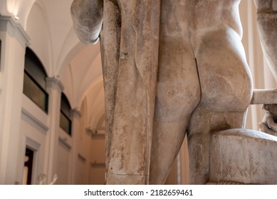 Close View Of A Naked Butt Of An Ancient Roman Statue, Southern Italy