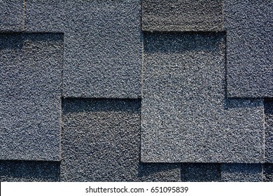 Close Up View On Asphalt Roofing Shingles Background. 