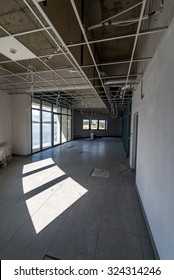 Close view on the empty office space