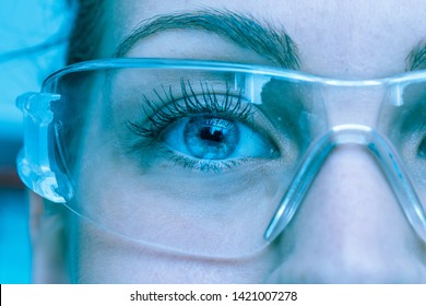 A close up view on the eyes of a pretty young Caucasian lady, wo - Powered by Shutterstock