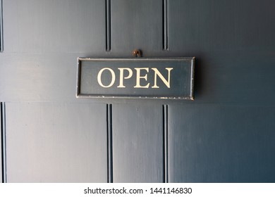 a close up view of an open sign