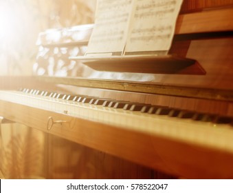 Close Up View Of Piano Keys.