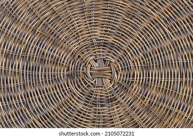 Close Up View Of Rattan Palm Round Texture Background