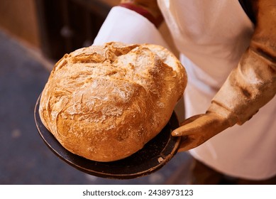 Close view of rustic bread