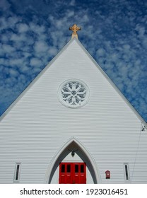 Close Up View Of Saint Thomas The Apostle Catholic Church Millis MA USA