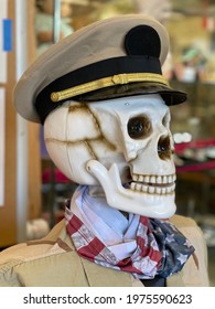 Close View Of Skeleton Wearing U.s. Military Clothing