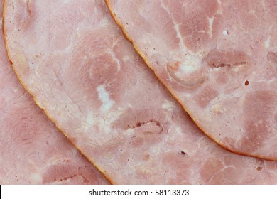 Close View Of Sliced Baked Deli Ham