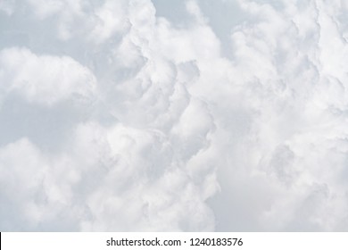 Close Up View Of A Soft Gray Fluffy Clouds As  Background, Texture (abstract)