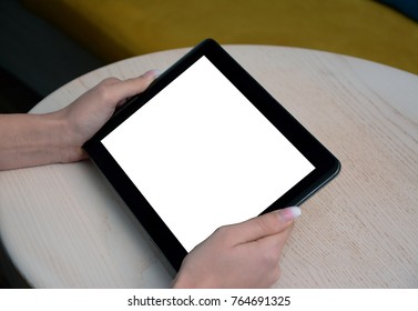 Close up view of a tablet computer. 