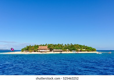 Close view of the tiny Beachcomber Island in Fiji