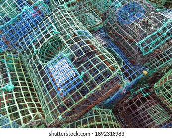 Close view of a traditional Portuguese octopus and crab traps