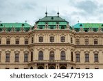 Close up view of the Upper Belvedere palace. It was built as summer residence for Prince Eugene of Savoy in Vienna, Austria. 