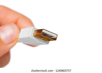Close up view of a USB cable