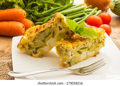 Close Up View Of Vegetable Flan